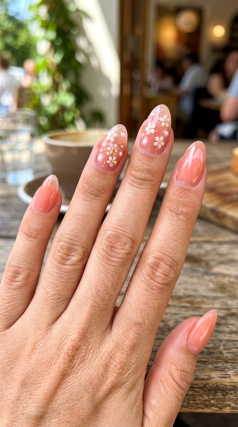 Peachy Pink Jelly Nails - 25 cute summer nail ideas