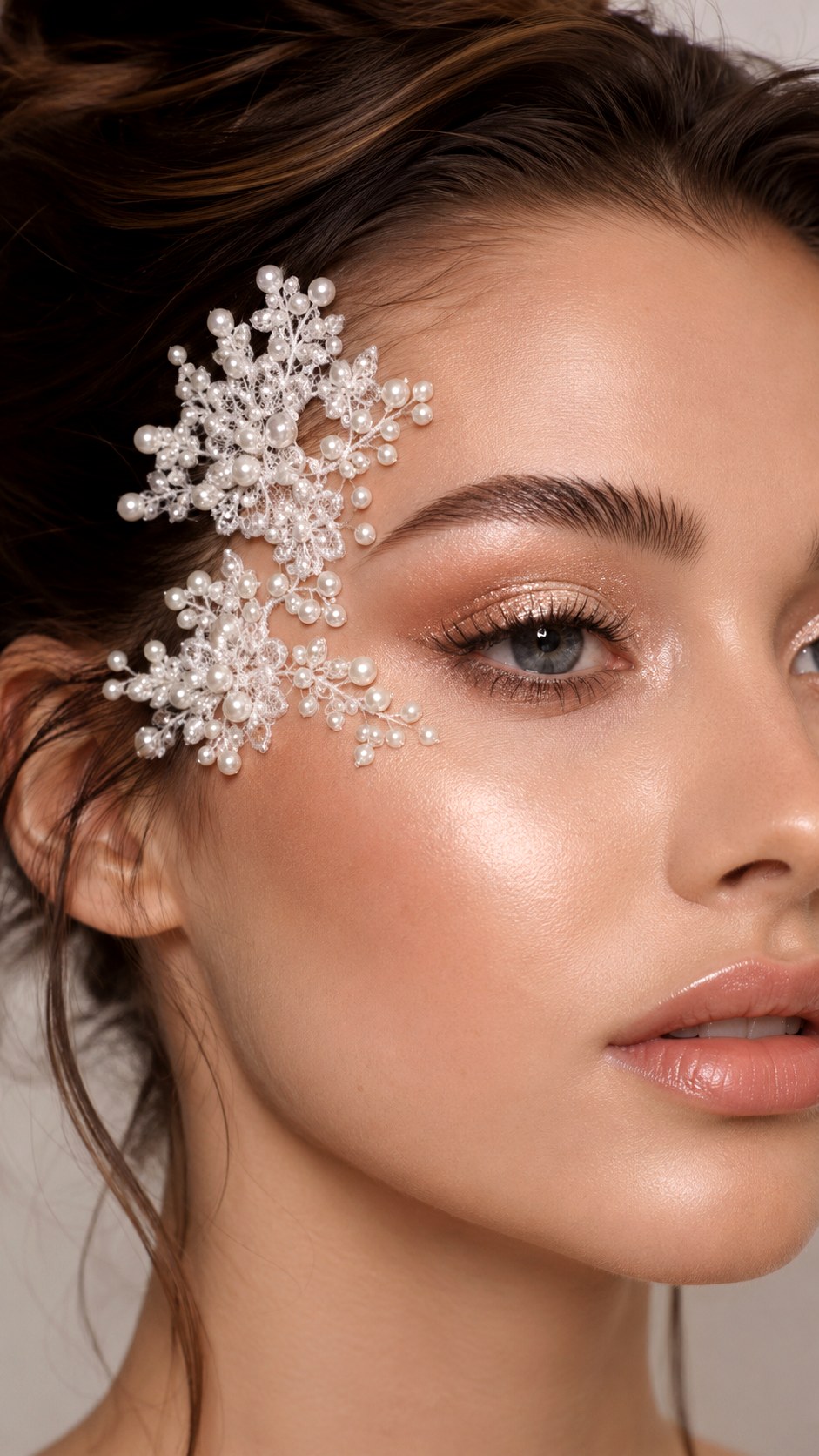 Pearl Adorned Lace Temple Accent - 21 lace makeup ideas