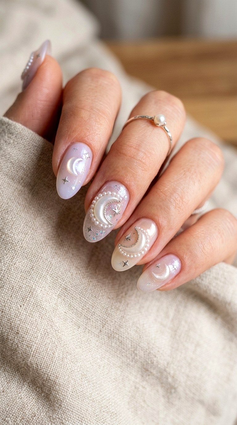 Pearl Moonlight Wish Nails - 23 handmade wish core nail ideas