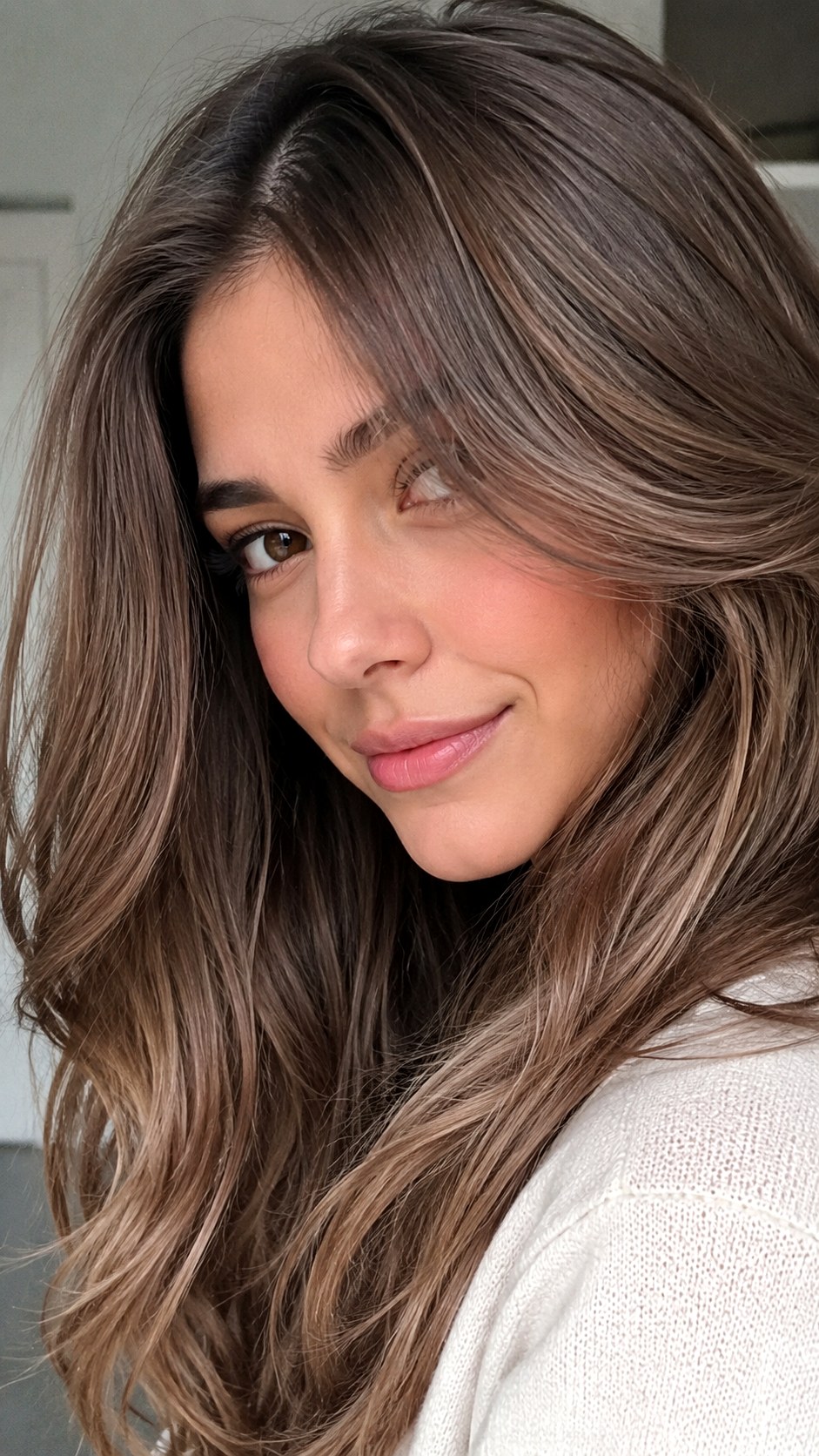 Pearlescent Cool Brown Finish - 25 brown hair color ideas