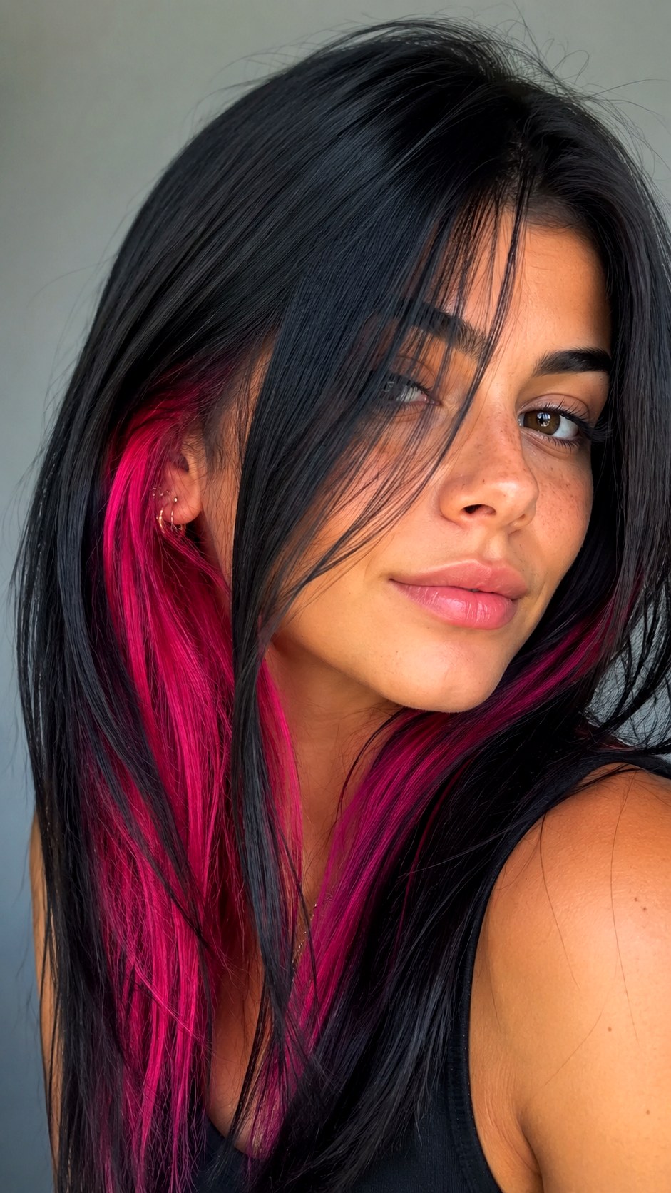 Peekaboo Hot Pink Underlights Hidden - 25 hot pink hair color highlights ideas