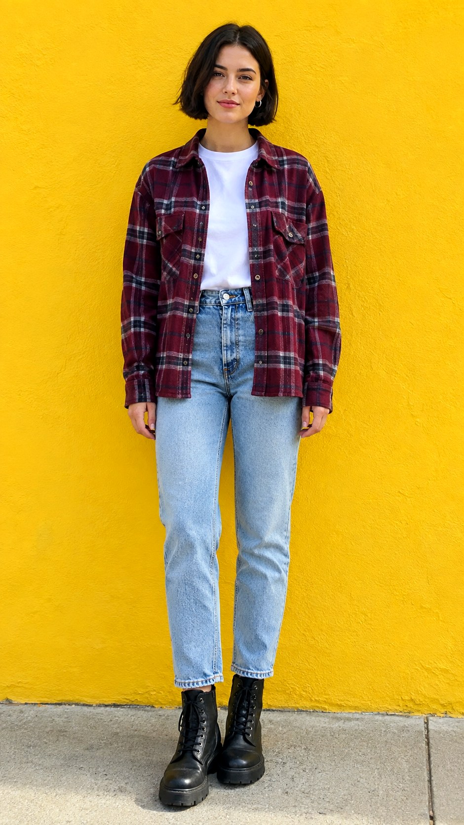 Plaid Shacket And Denim Pairings - 21 warm fall outfit look ideas