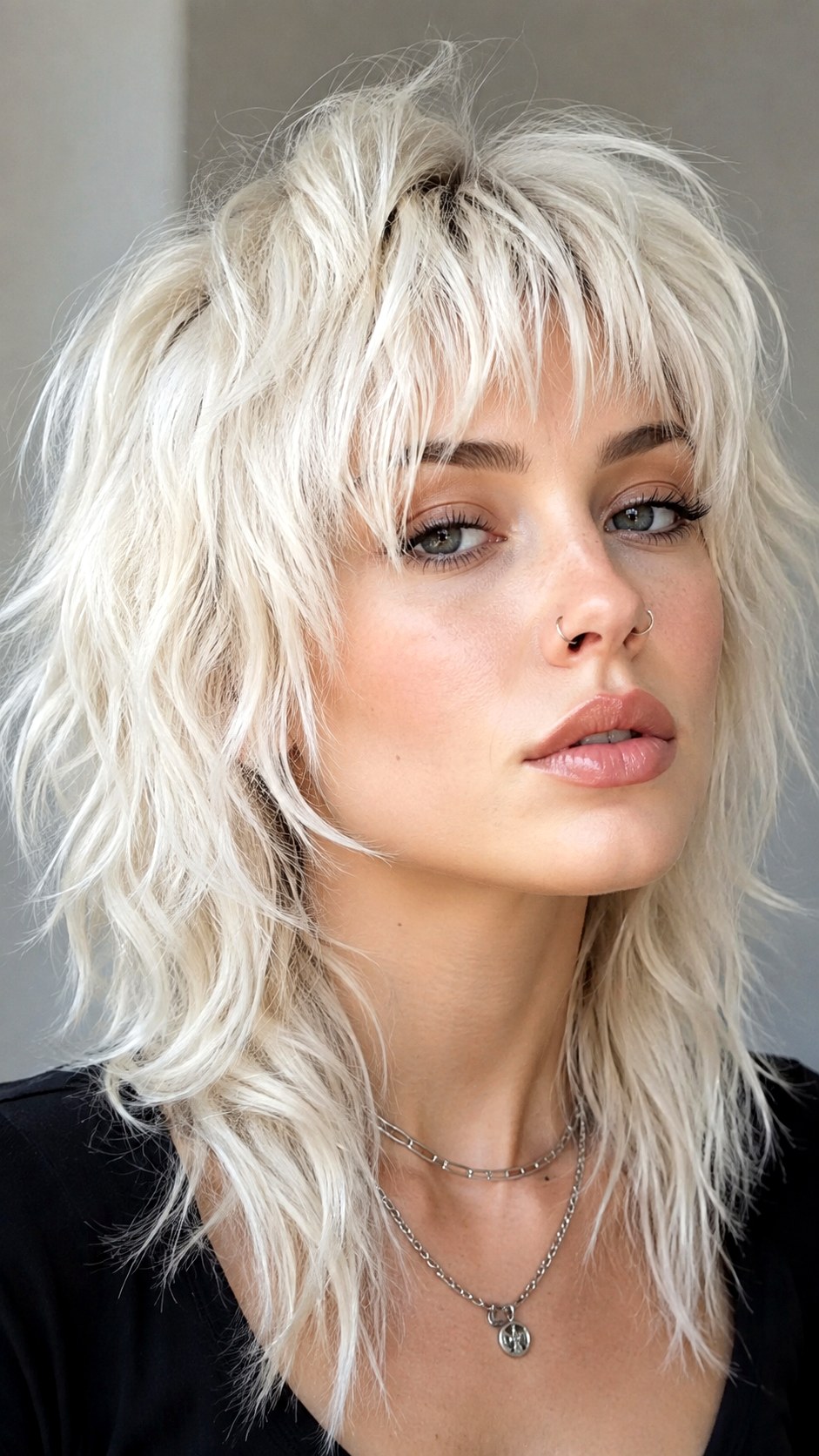 Platinum Wavy Wolf Cut Shag - 23 wavy wolf cut hairstyle ideas