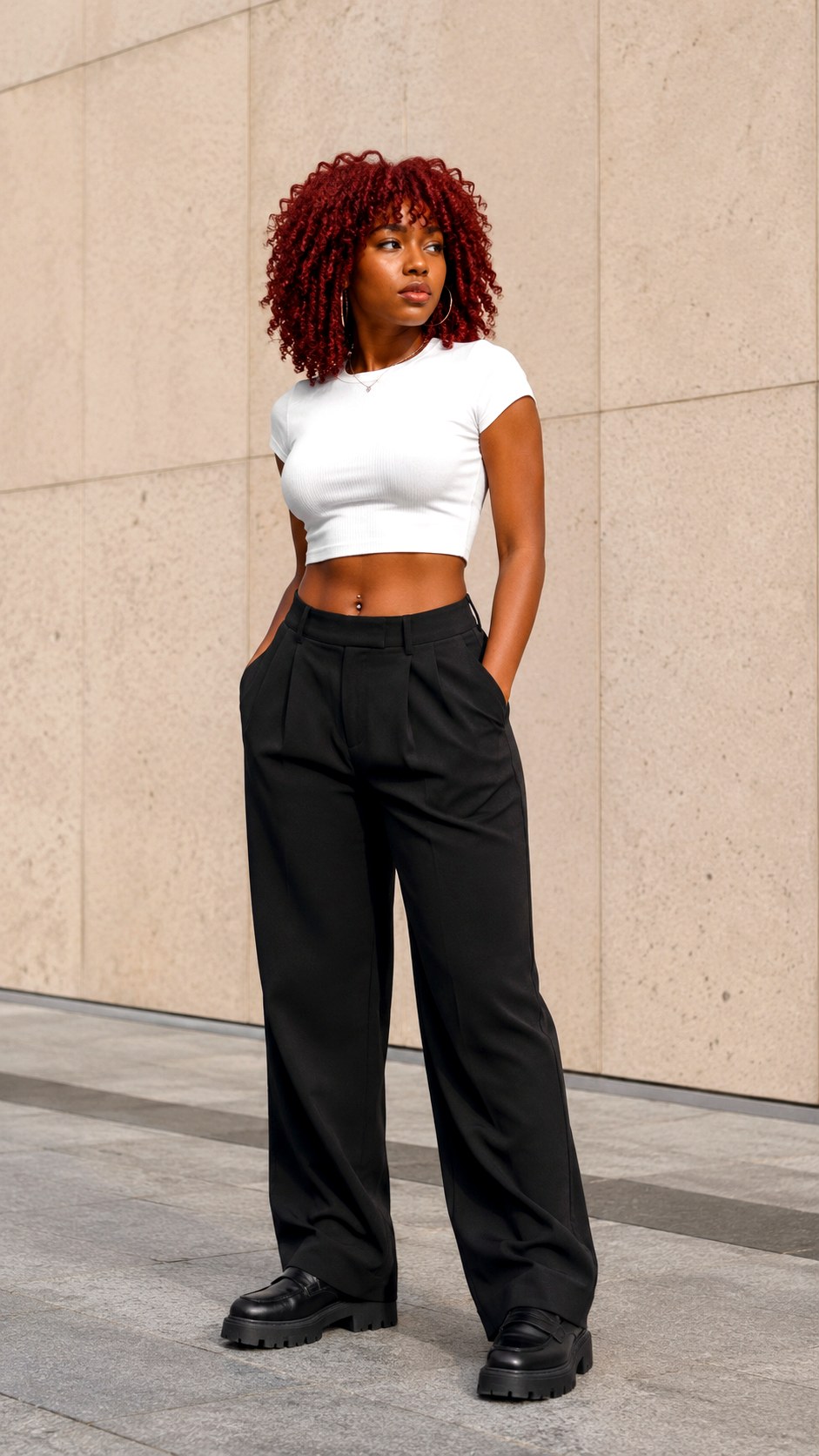 Pleated Black Trousers Grunge Look - 20 Y2K Alternative Fashion outfit Ideas