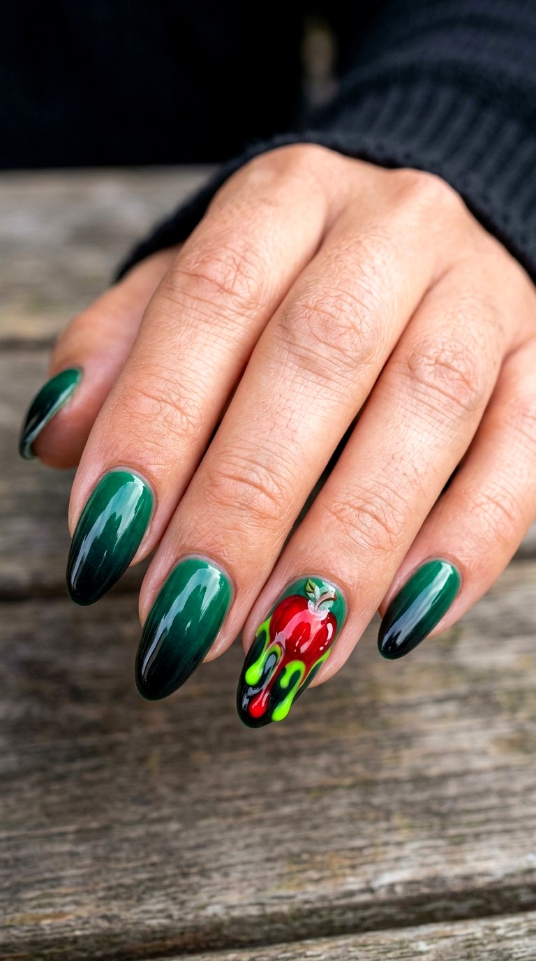 Poison Apple Halloween Nails - 20 halloween nail art ideas