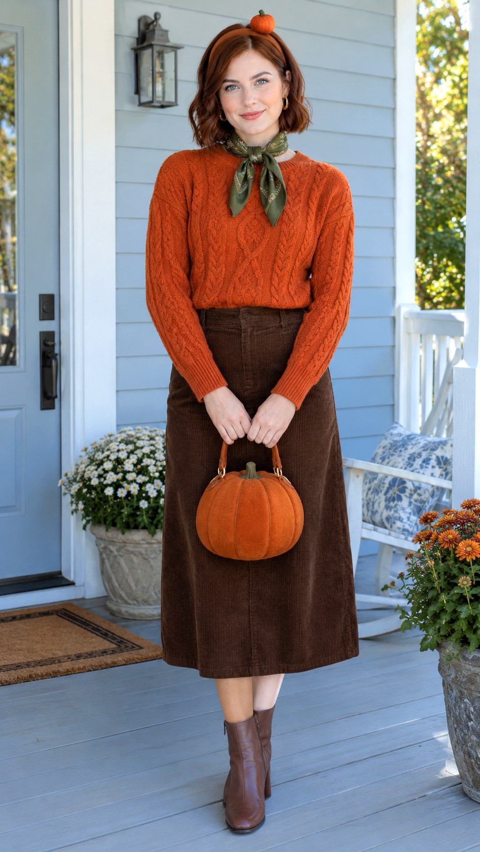 Pumpkin Outfit With Orange Knitwear - 20 halloween outfit ideas