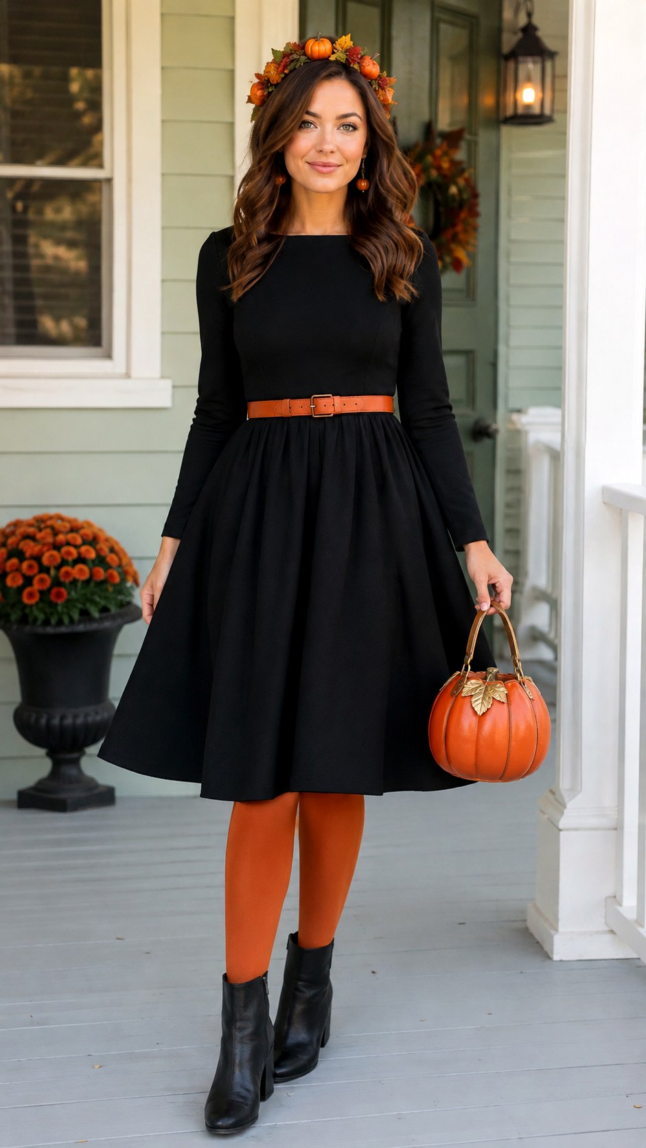Pumpkin Queen Black Dress Costume - 20 black dress halloween costume outfit ideas