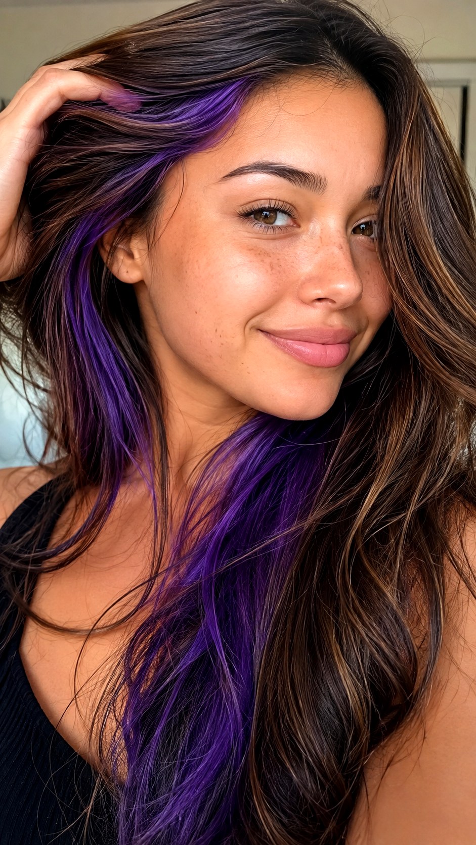 Purple Fire Peekaboo Highlights - 24 violet hair color ideas