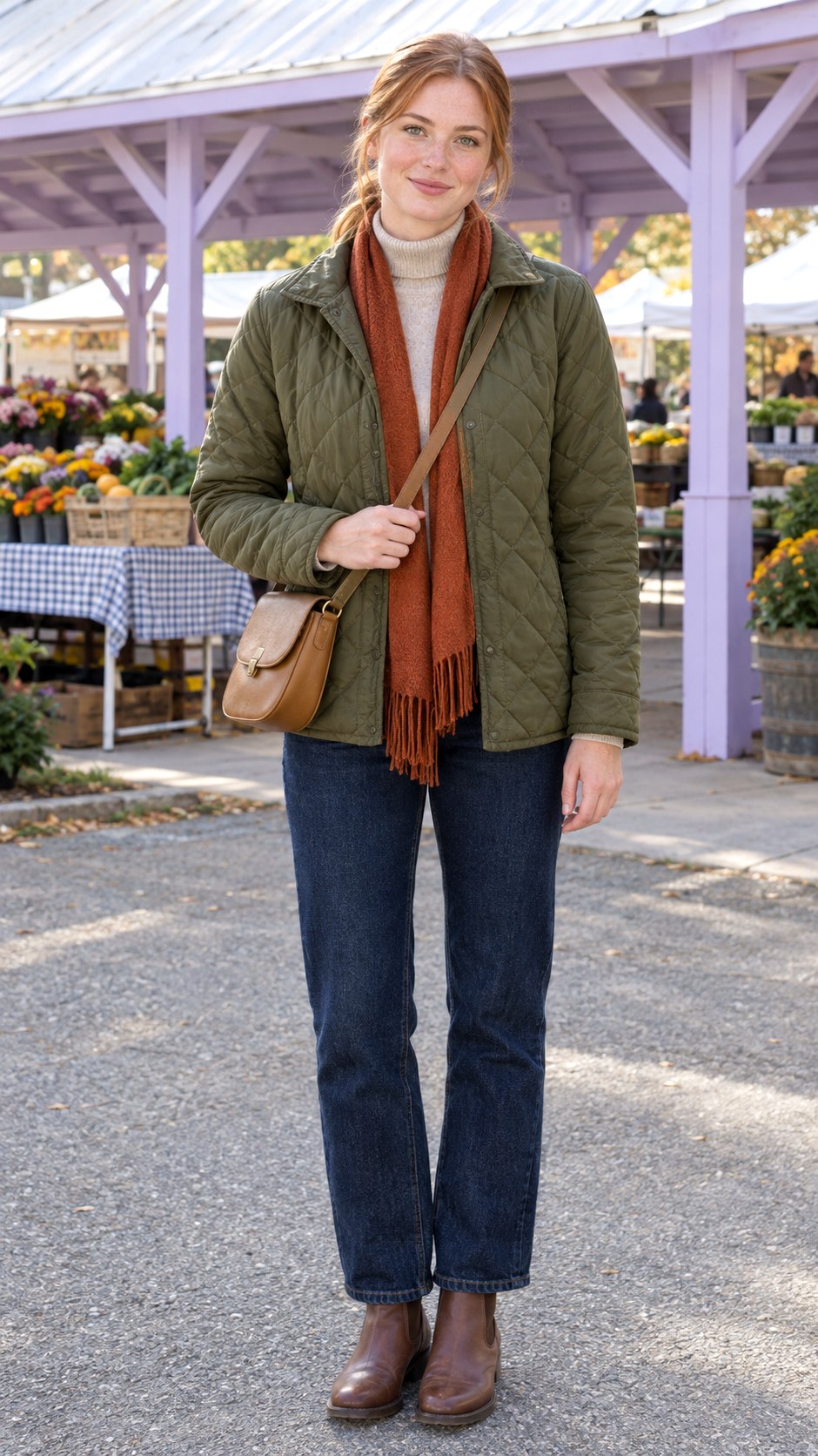 Quilted Jacket With Dark Denim - 20 fall clothes outfit ideas