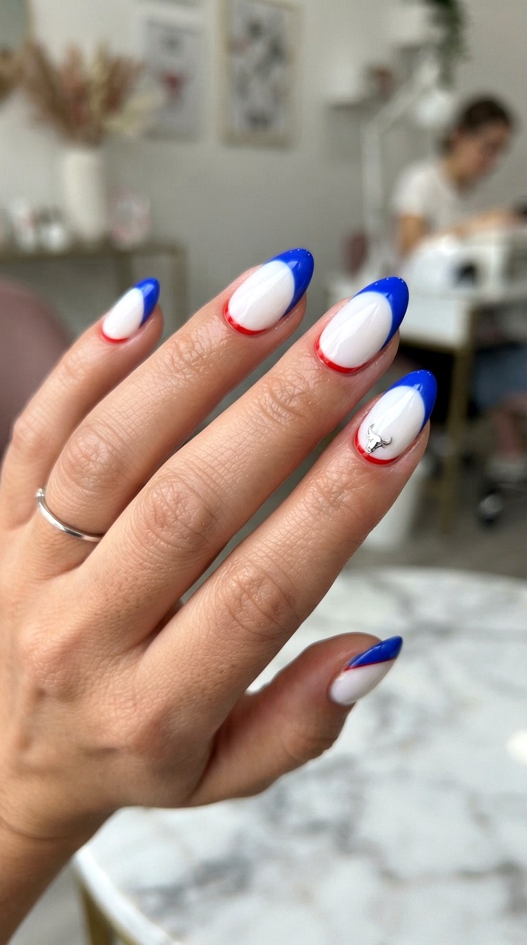 Red Bull French Tips - 21 Red Bull nail ideas