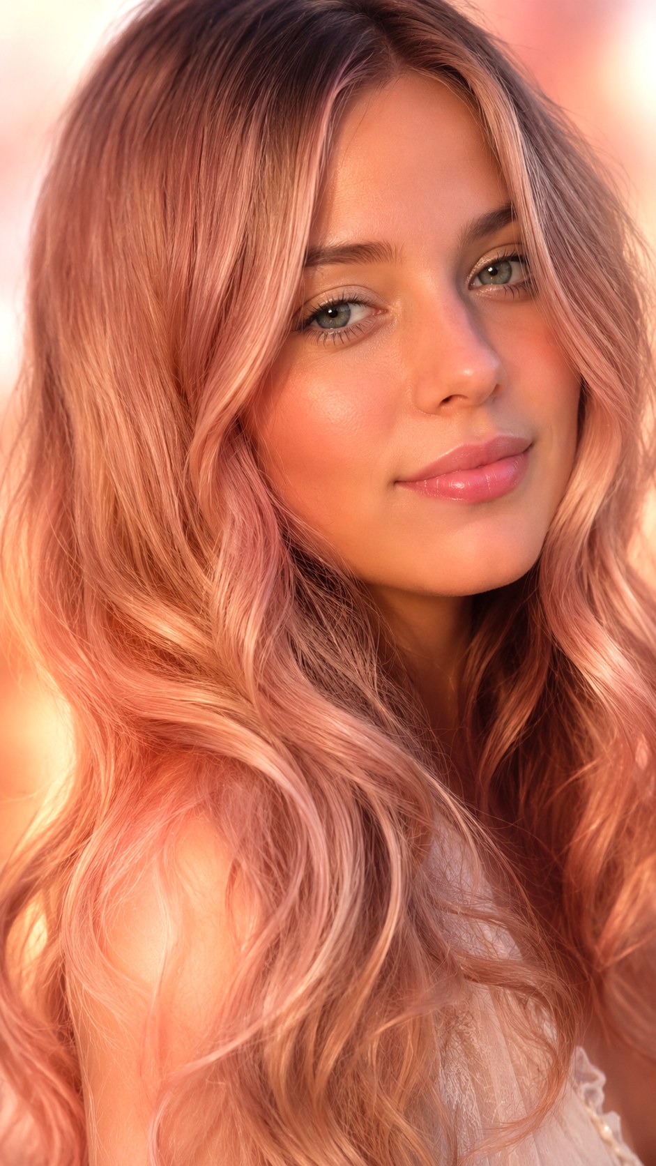 Rose Gold Diffused Melting - 25 long hair highlights ideas