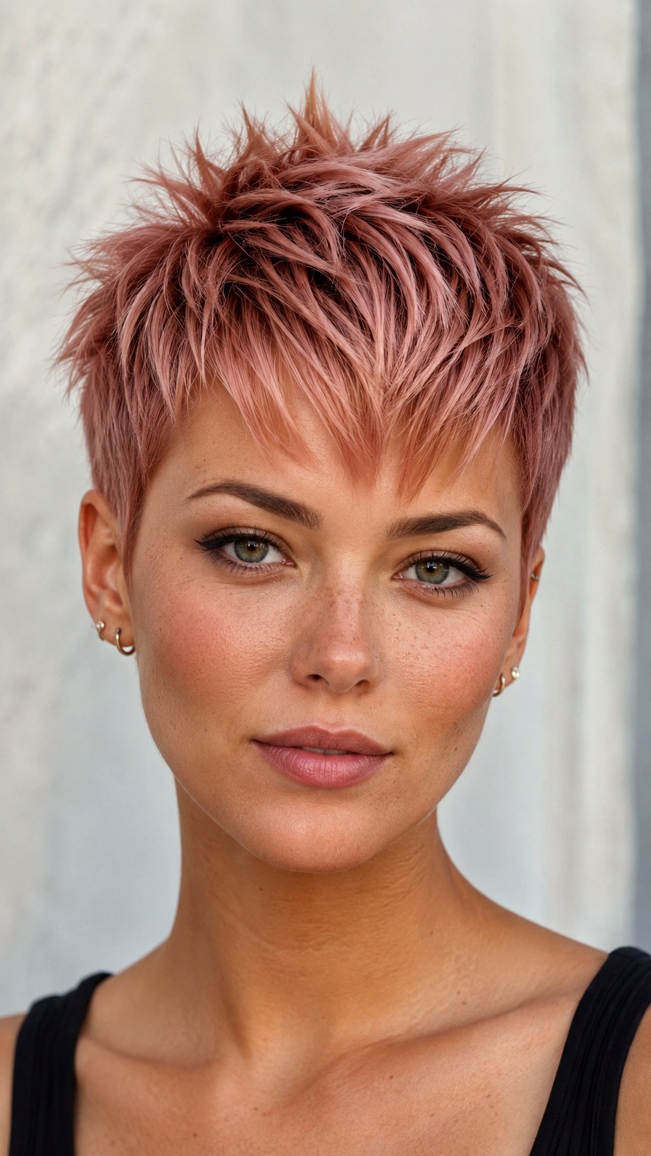 Rose Gold Short Spiky Textured Fringe - 24 spiky hairstyle ideas
