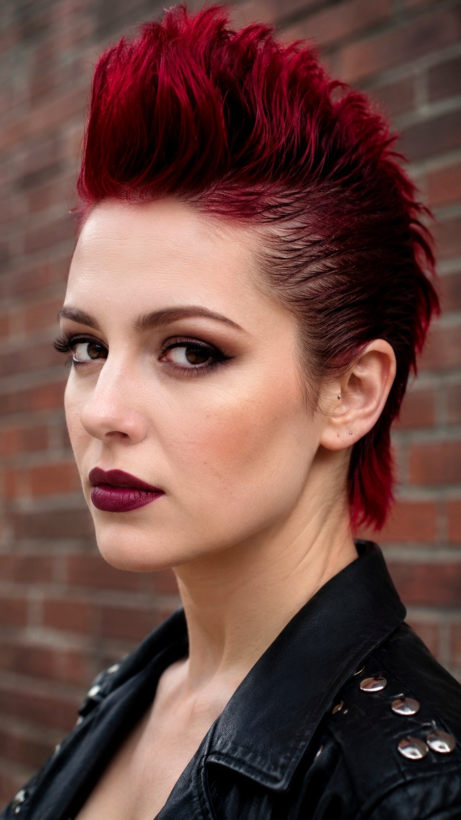 Ruby Red Faux Hawk - 22 vivid hair color ideas
