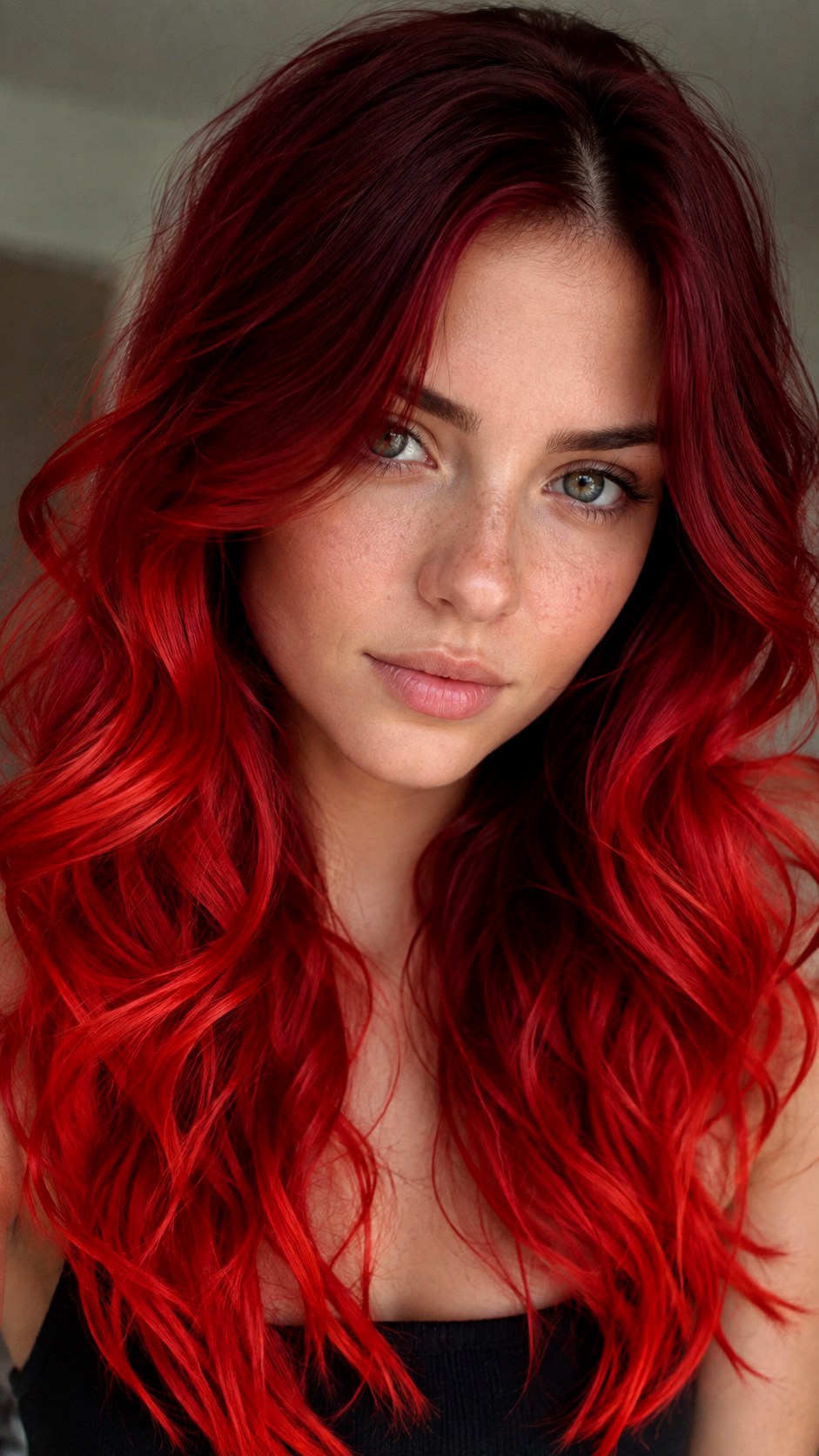 Ruby Red Root Melt highlights - 24 vivid hair color highlights ideas