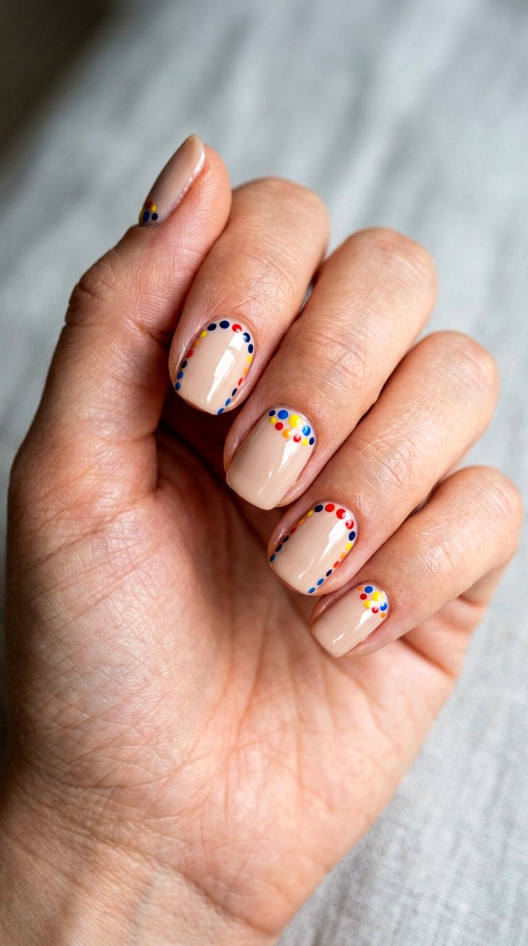 School Color Dot Accents - 23 cute back to school nail ideas