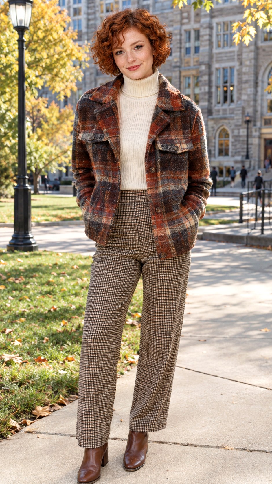 Shawl Collar Shacket Turtleneck Vest - 21 shacket jacket outfit ideas