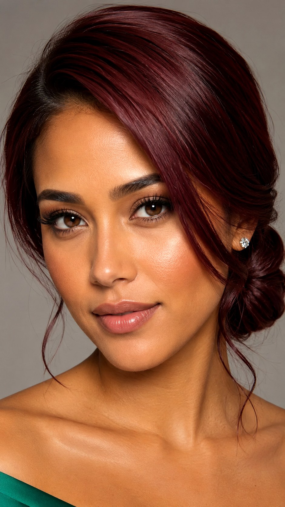 Side Swept Low Bun Glamour - 21 bun hairstyle ideas