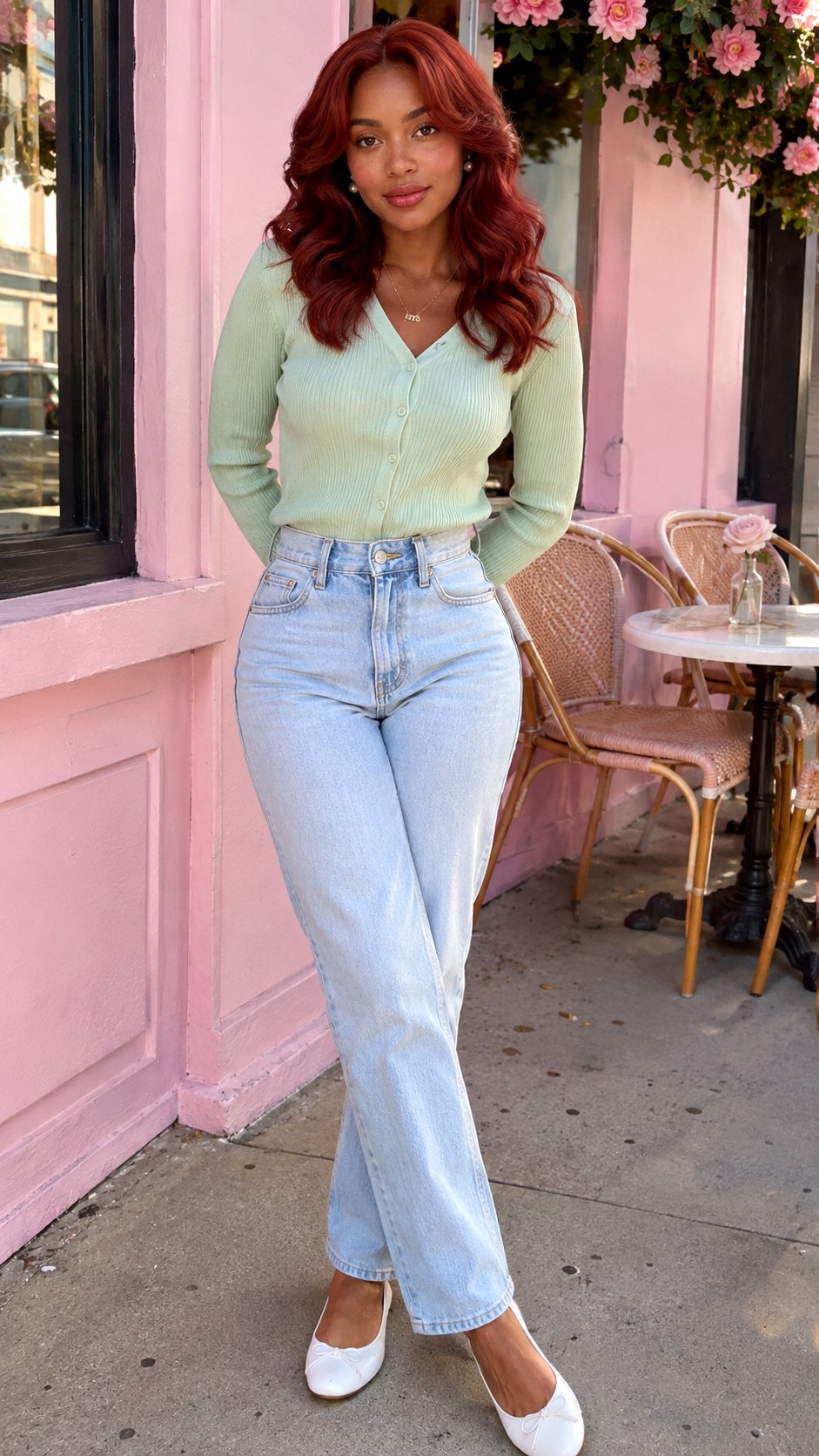 Soft Pastel Cardigan Light Wash Jeans - 25 Light Wash Jeans Outfit Ideas