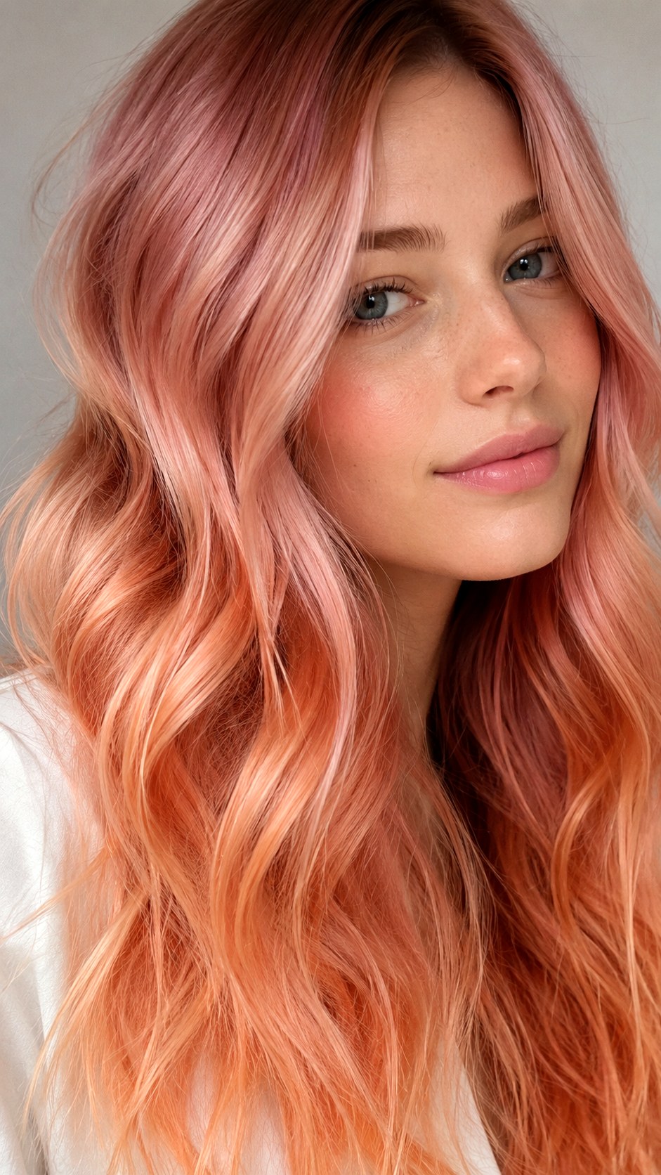 Soft Sunset Peach Balayage highlights - 24 vivid hair color highlights ideas
