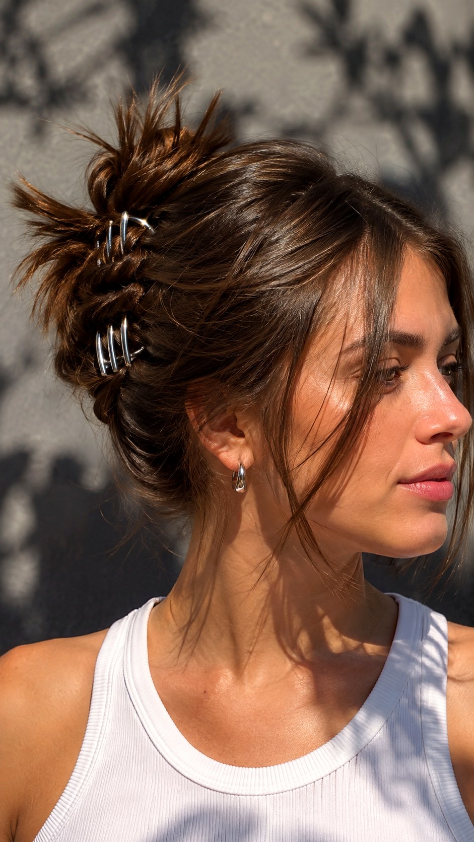 Spiky Criss Cross Claw Clip Updo - 21 spiky claw hairstyle ideas