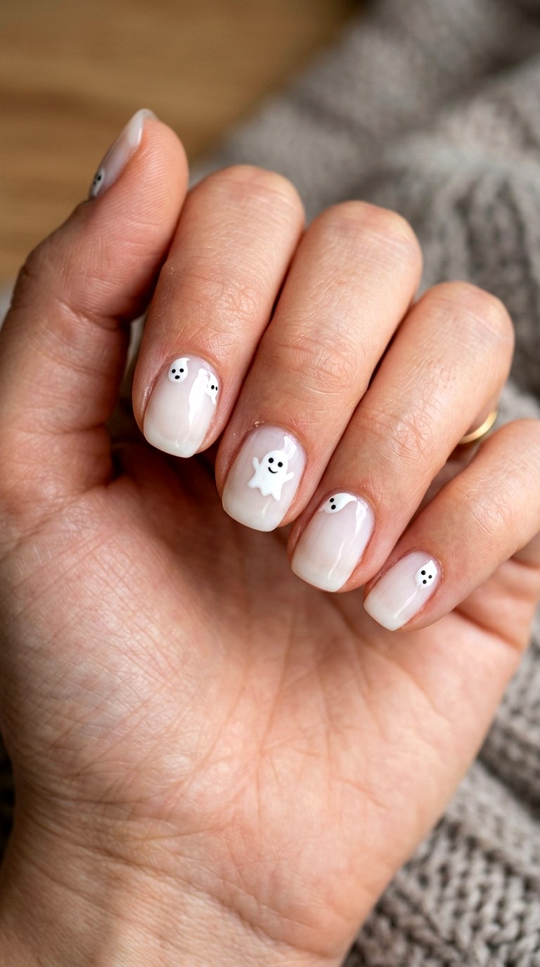 Spooky Ghost Halloween Nails - 21 halloween nail inspo ideas