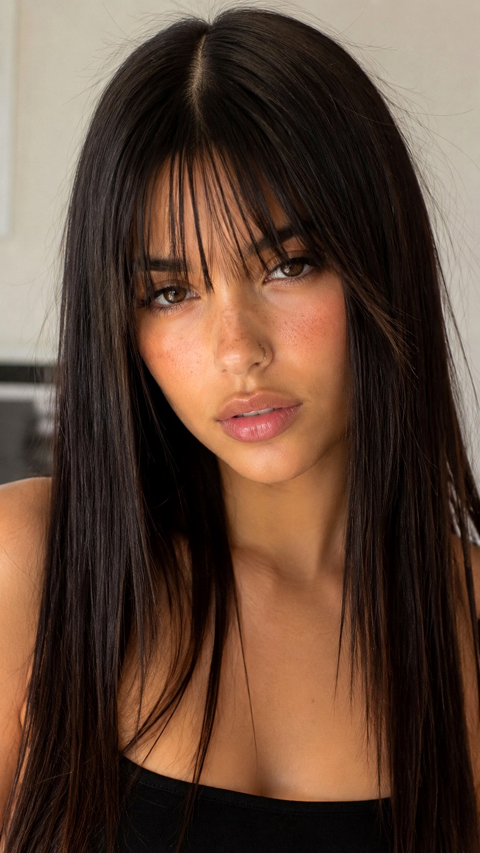Straight Across Indie Curtain Bangs - 22 Curtain Bangs Long Hair Ideas