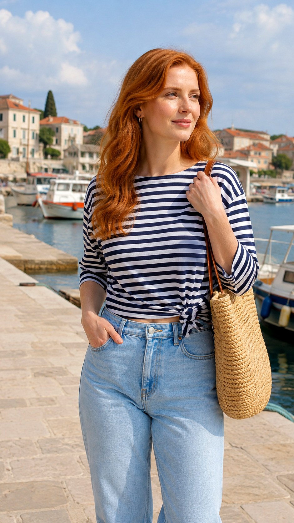 Striped Breton Top and Light Denim Jeans - 21 Light Denim Jeans Outfit Ideas