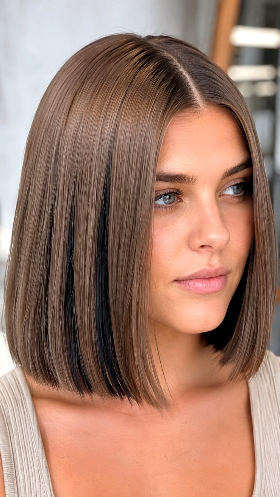 Subtle Black Highlights on Brunette - 23 black color highlights ideas