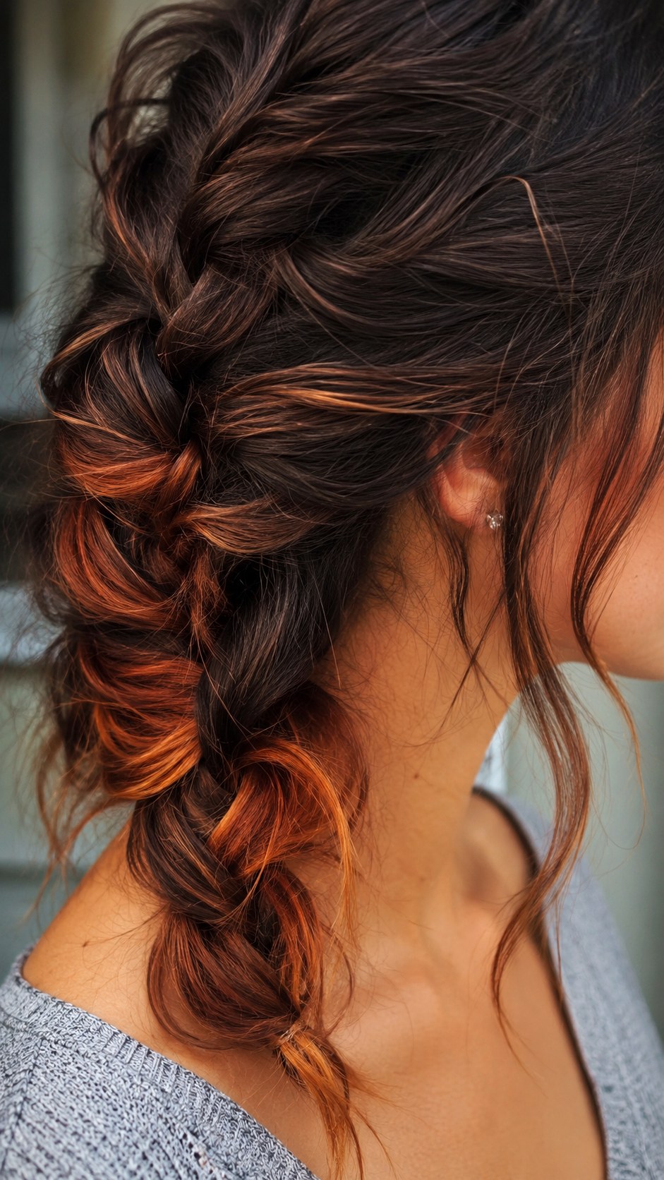 Sun Kissed Auburn Peekaboos - 20 brunette hair color highlights ideas