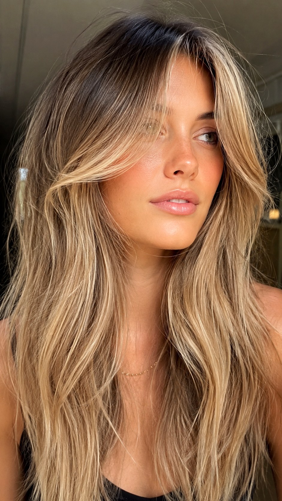 Sun Kissed Bronde Blend Bangs - 20 Wispy Curtain Bangs Long Hair Ideas