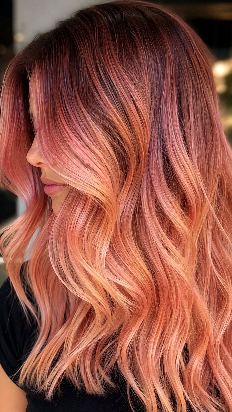 Sunset Balayage Melting - 25 long hair highlights ideas