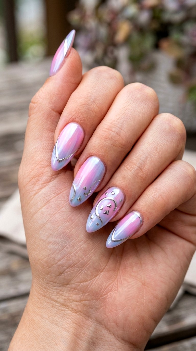 Sweet Tart Chrome Accents - 22 sweet tart nail ideas