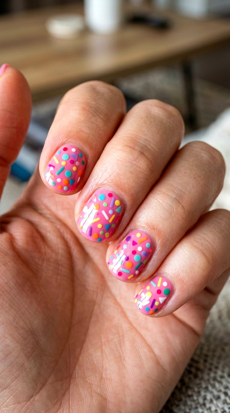 Sweet Tart Confetti Nails - 22 sweet tart nail ideas