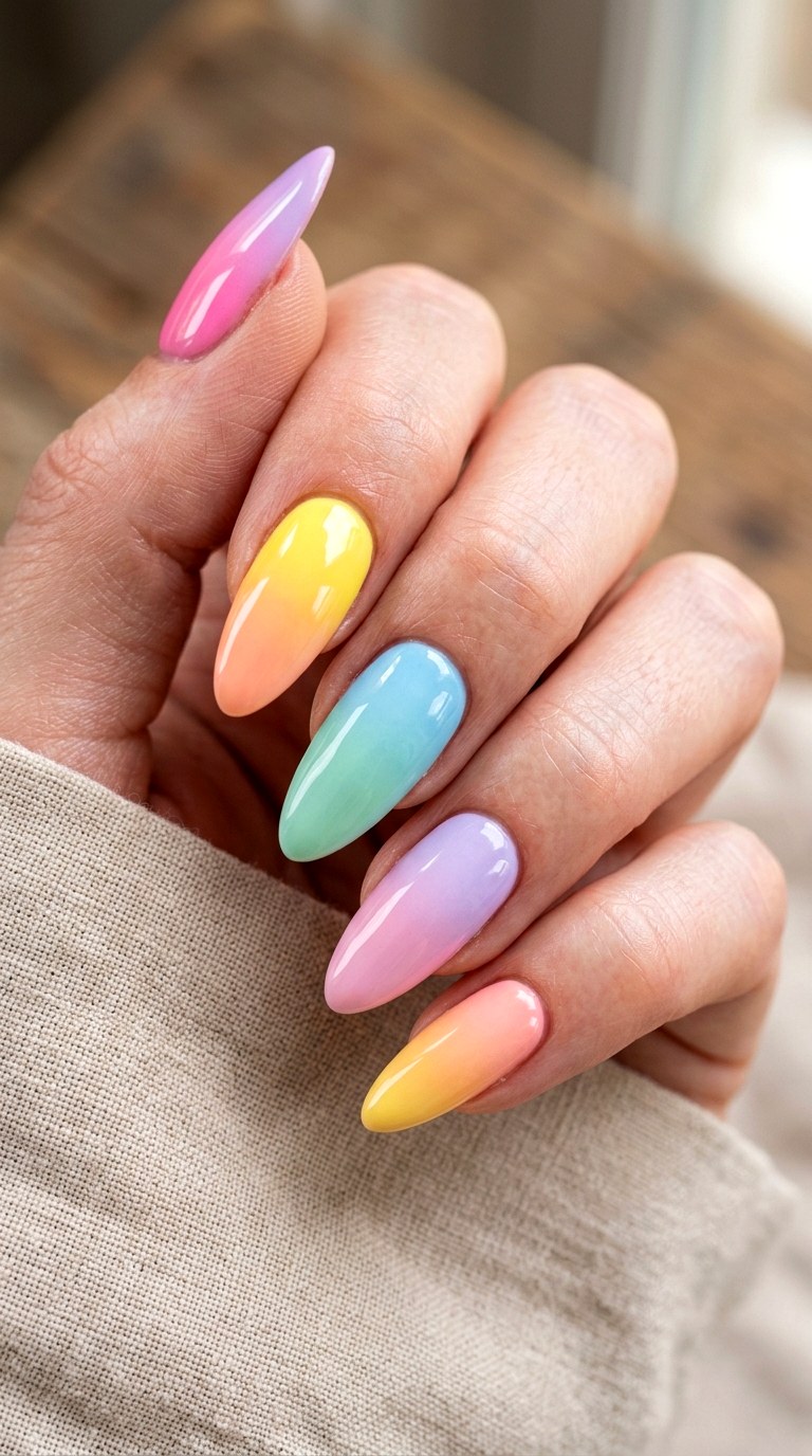 Sweet Tart Ombre Nails - 22 sweet tart nail ideas