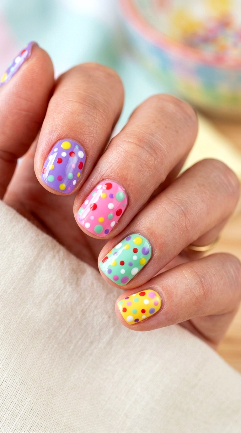 Sweet Tart Polka Dots - 22 sweet tart nail ideas