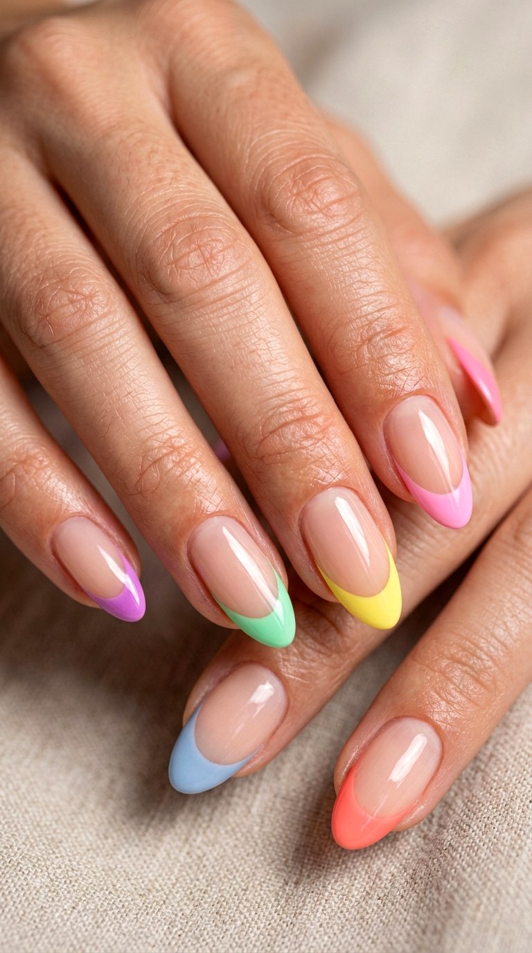 Sweet Tart Rainbow Tips - 22 sweet tart nail ideas