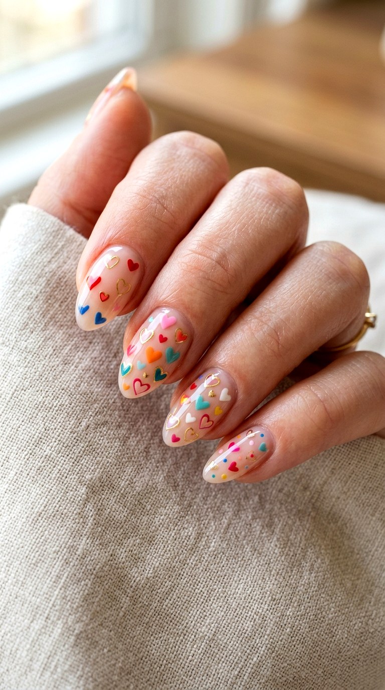 Sweetheart Heart Nails - 23 teen nail ideas