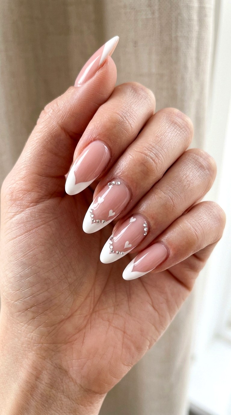 Sweetheart Pink French Tips - 23 girly acrylic nail ideas