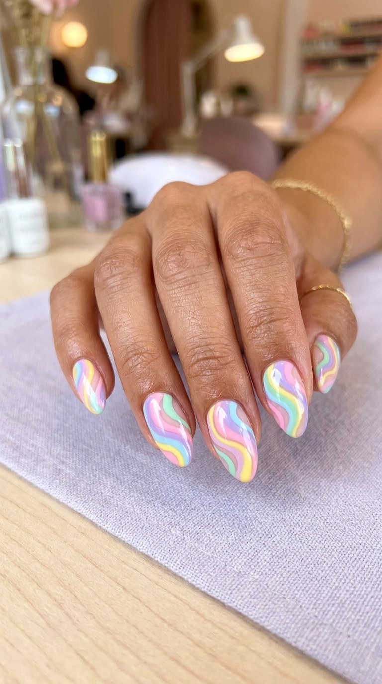 Swirly Pastel Nail Art - 23 teen nail ideas