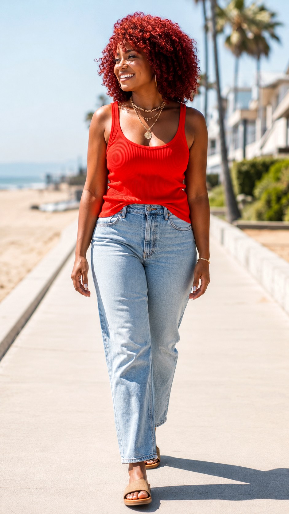 Tank Top and Vintage Wash Jeans - 23 Vintage Wash Jeans outfit Ideas