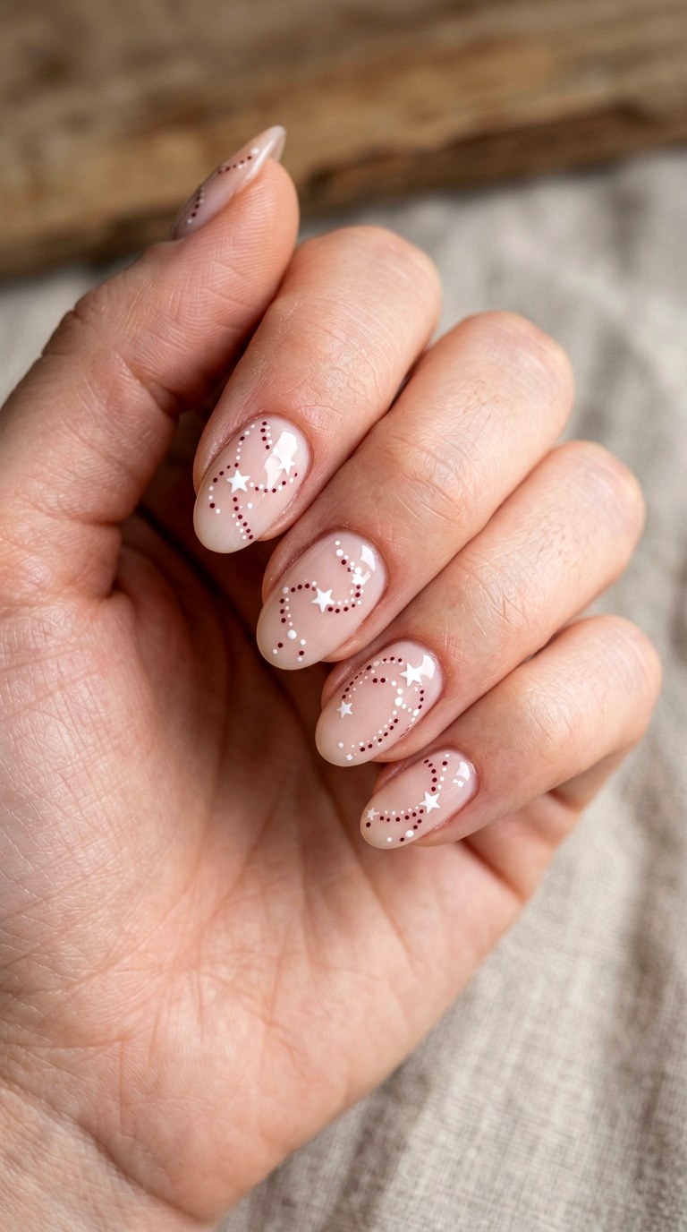 Tiny Stars and Micro Dots - 20 Star and polka dots Nail design ideas