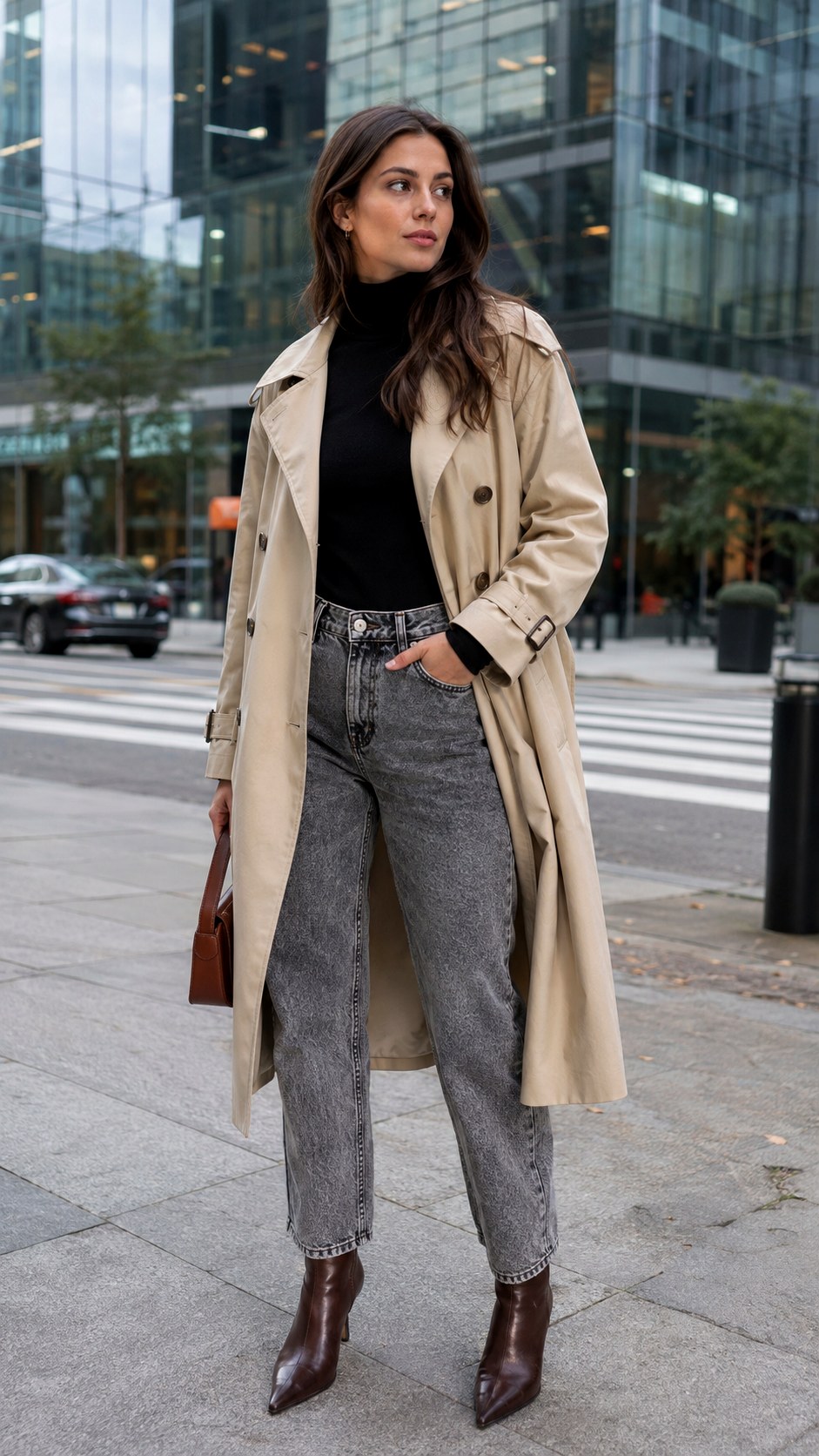 Trench Coat and Acid Washed Jeans Outfit - 21 Acid Washed Jeans outfit Ideas