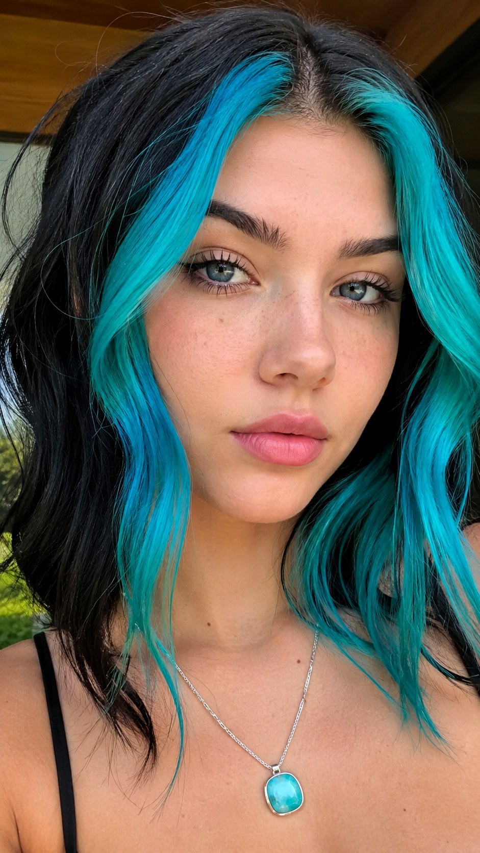 Turquoise Money Piece - 22 vivid hair color ideas
