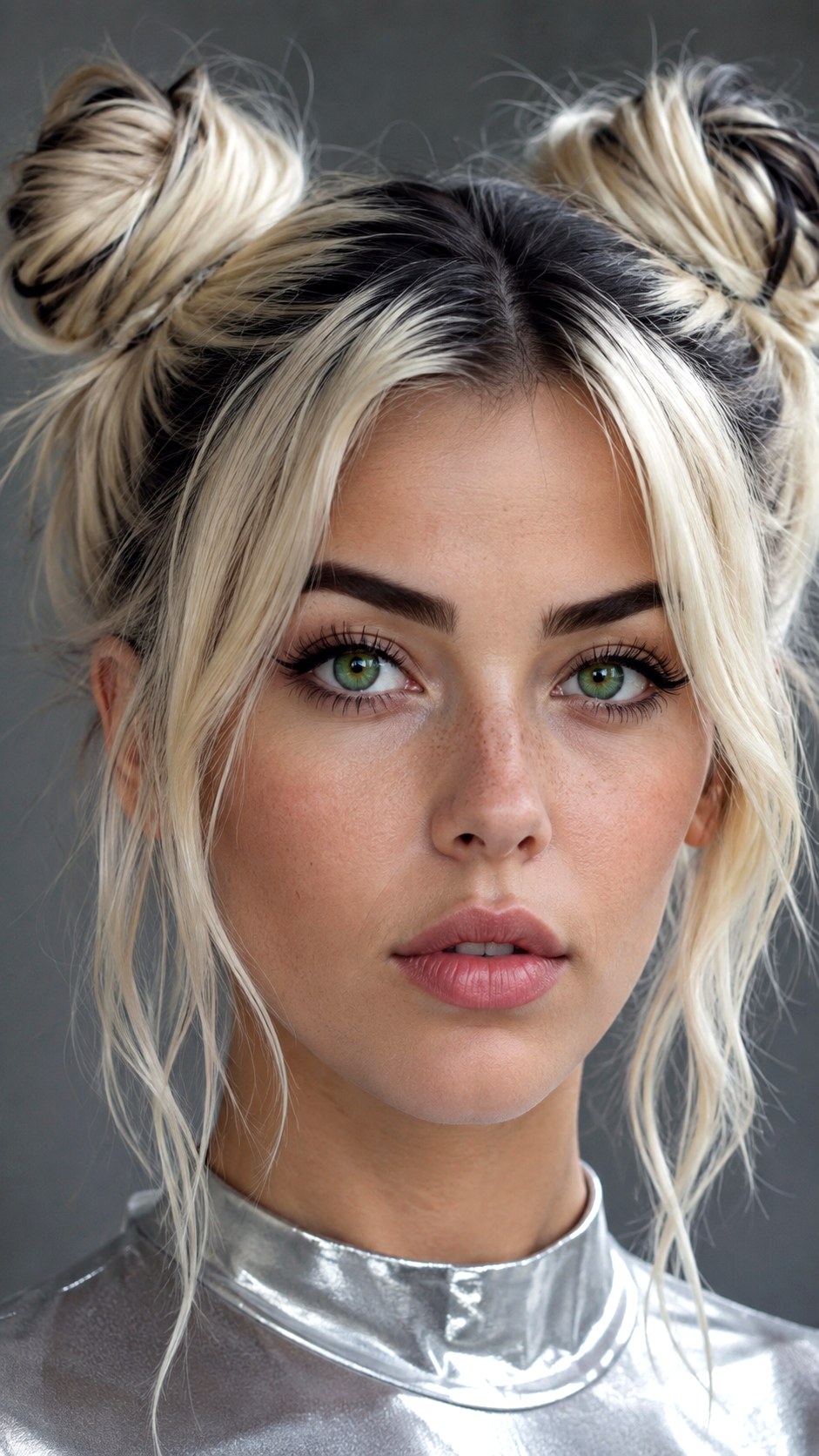 Two Toned Space Buns Edge - 21 bun hairstyle ideas