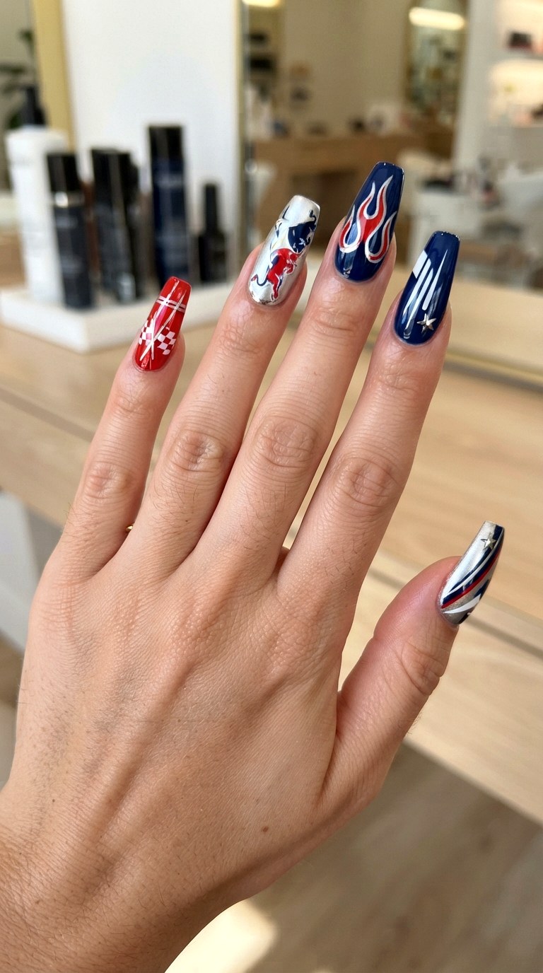 Ultimate Red Bull Mix And Match - 21 Red Bull nail ideas