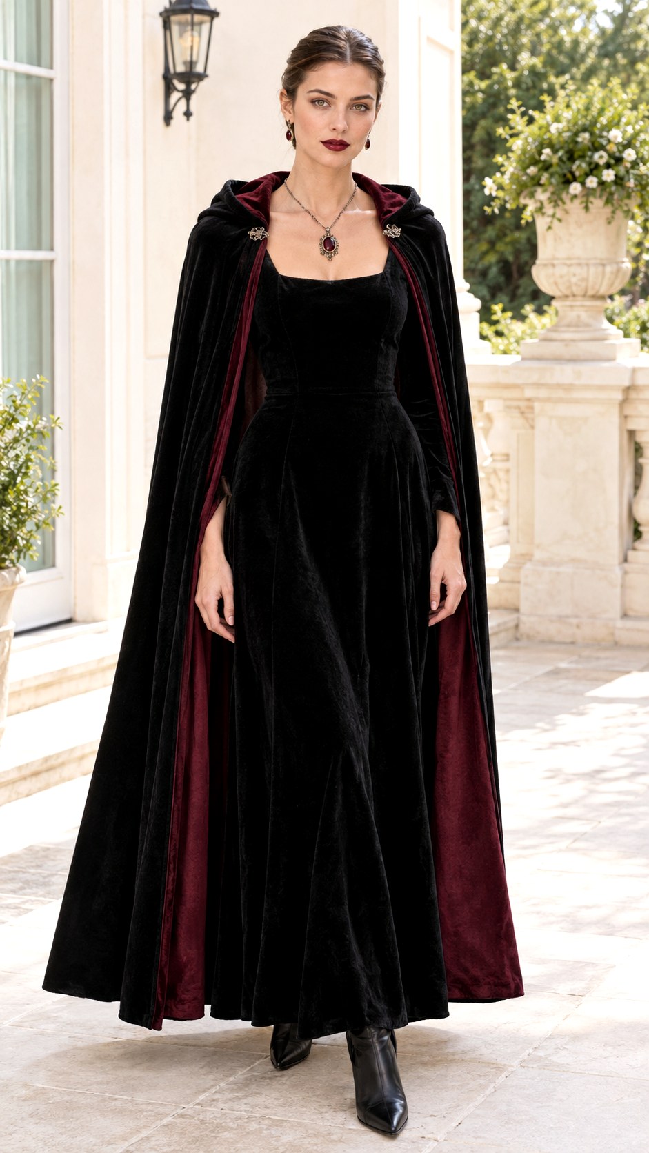 Vampire Countess Black Dress Costume - 20 black dress halloween costume outfit ideas