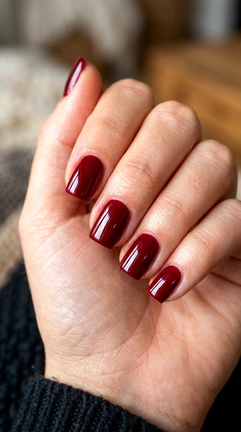 Vampire Red Gloss Nails - 23 simple halloween nail ideas