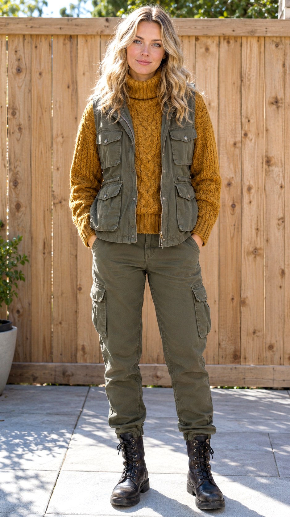 Vest Over Chunky Turtleneck - 23 fall fashion outfit ideas