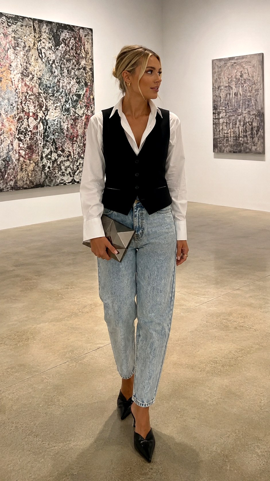 Vest Top and Acid Washed Jeans Outfit - 21 Acid Washed Jeans outfit Ideas