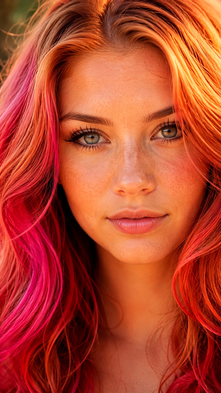 Vibrant Hot Pink Highlights on Copper - 25 hot pink hair color highlights ideas